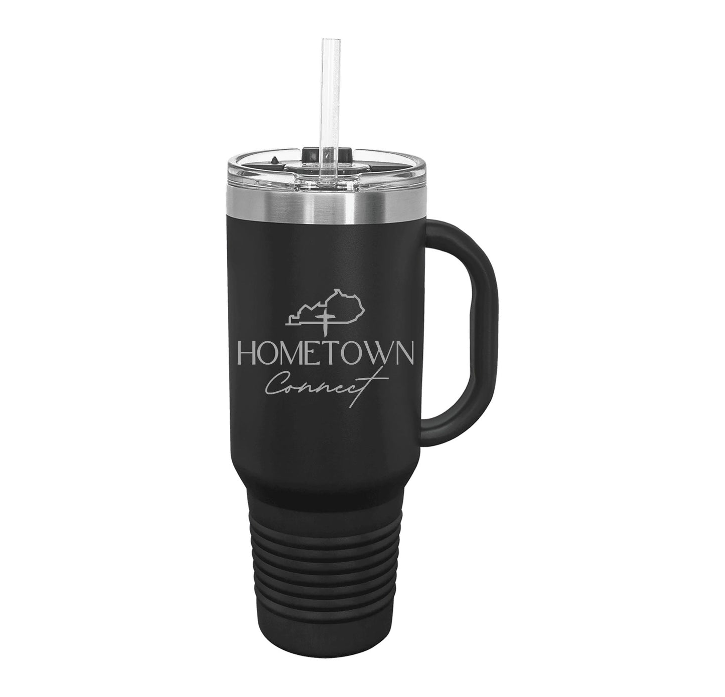 Hometown Connect 40oz Travel Mug with Handle (straw included)