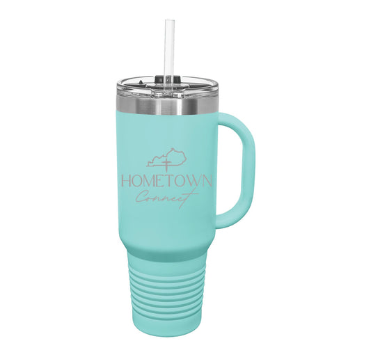 Hometown Connect 40oz Travel Mug with Handle (straw included)